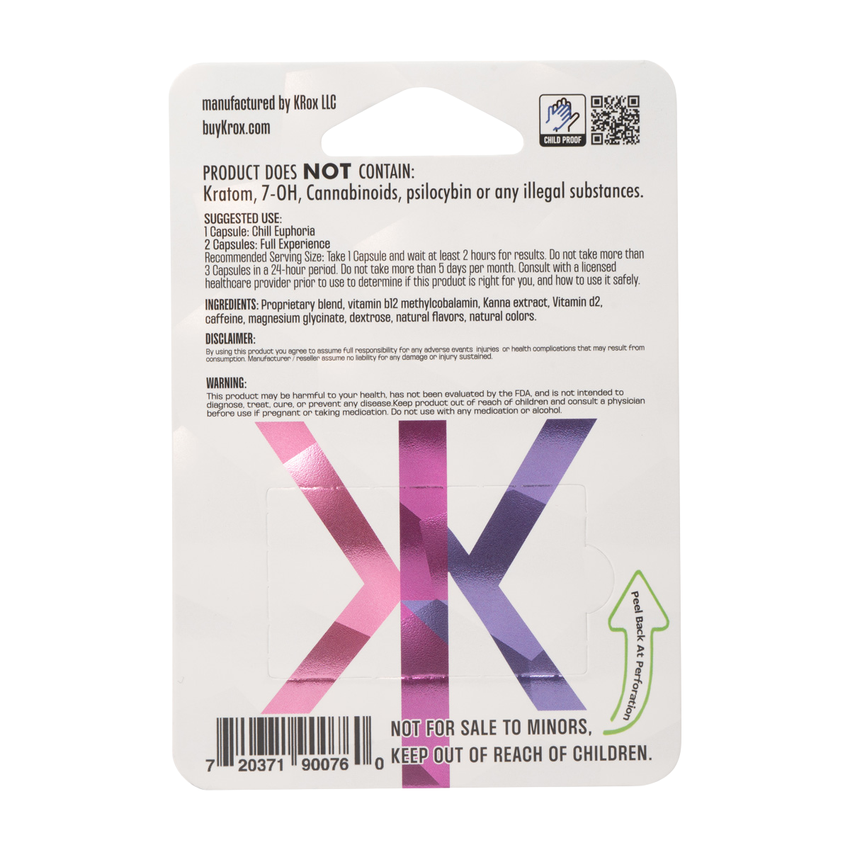 KRõX Special Capsules – 4 Count, 900mg total, product packaging