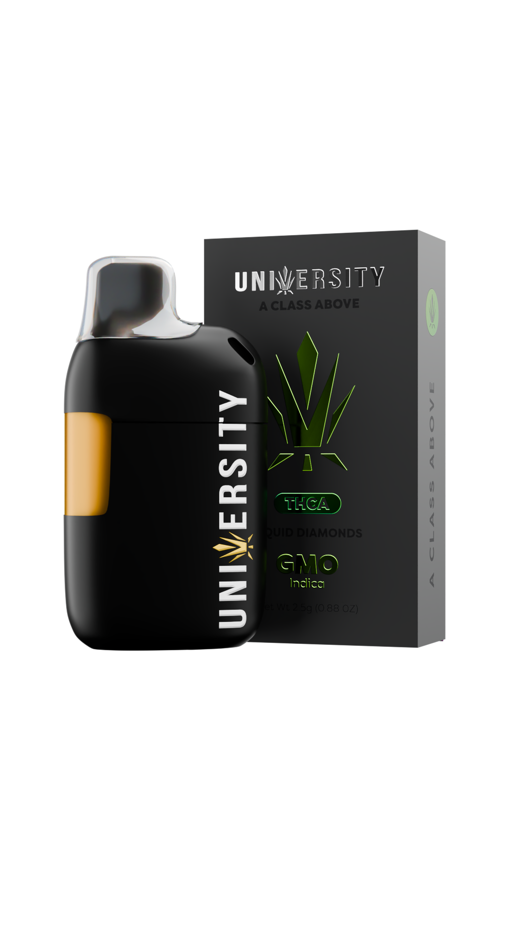 Trap University THCA Liquid Diamonds 2.5g disposable package — GMO