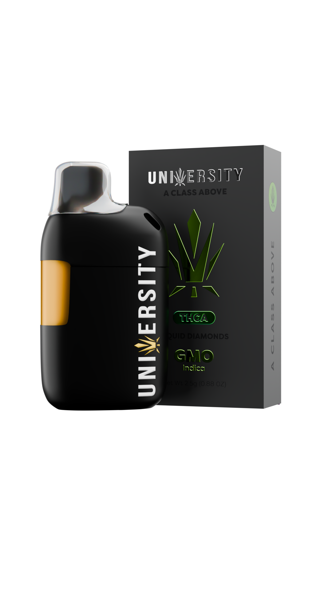 Trap University THCA Liquid Diamonds 2.5g disposable package — GMO