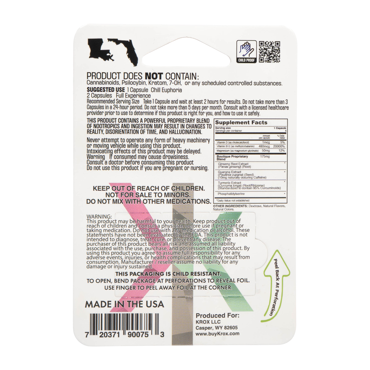KRõX Special Capsules – 4 Count, 900mg total, product packaging