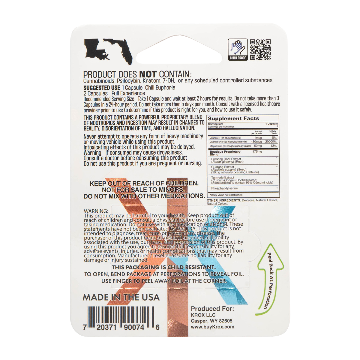 KRõX Special Capsules – 4 Count, 900mg total, product packaging