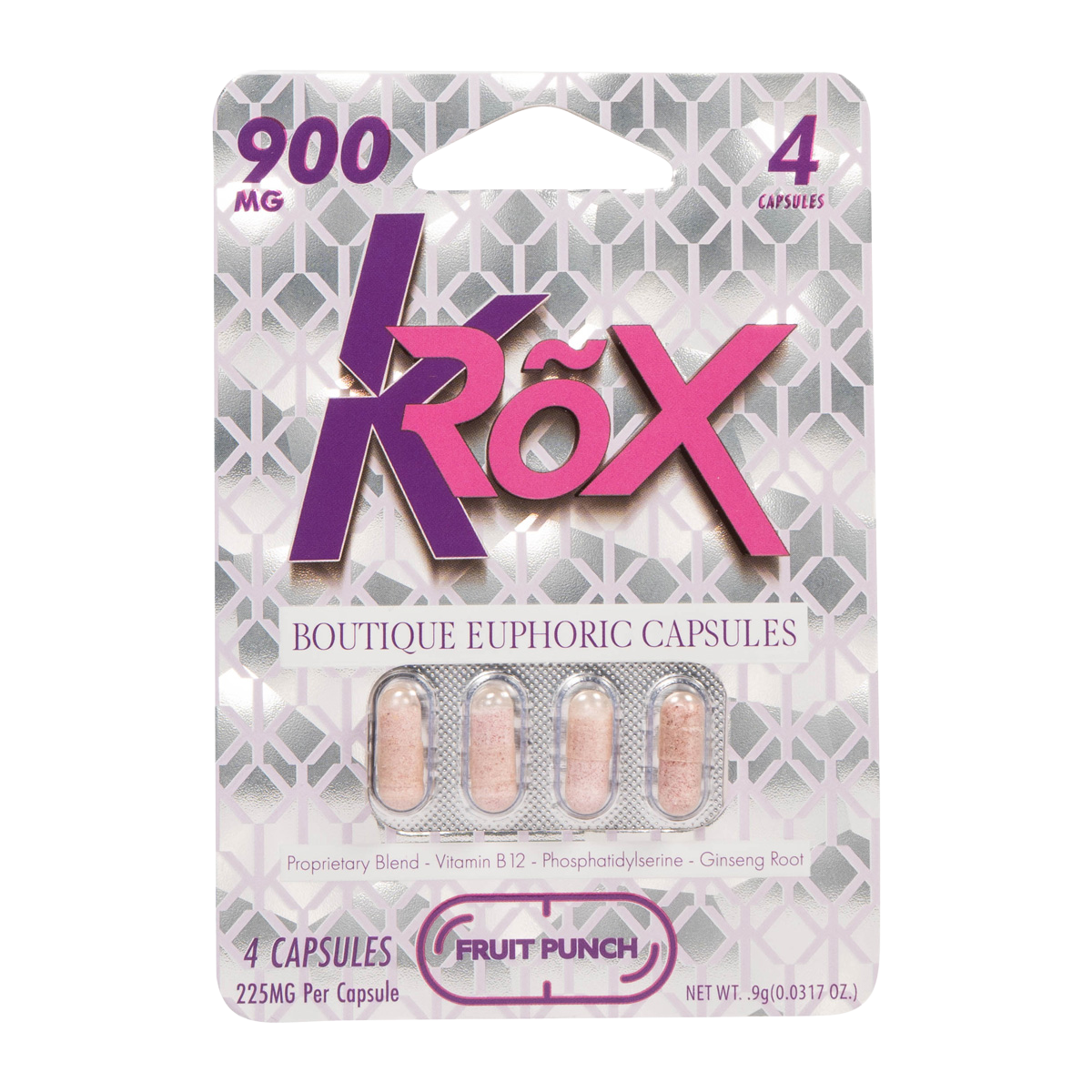 KRõX Special Capsules – 4 Count, 900mg total, product packaging