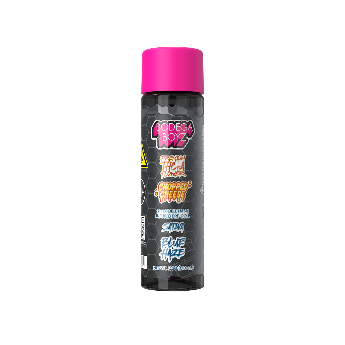 Bodega Boyz Indoor Flower + Bubble Hash Pre-Roll – 2G — Blue-Haze Hemp packaging