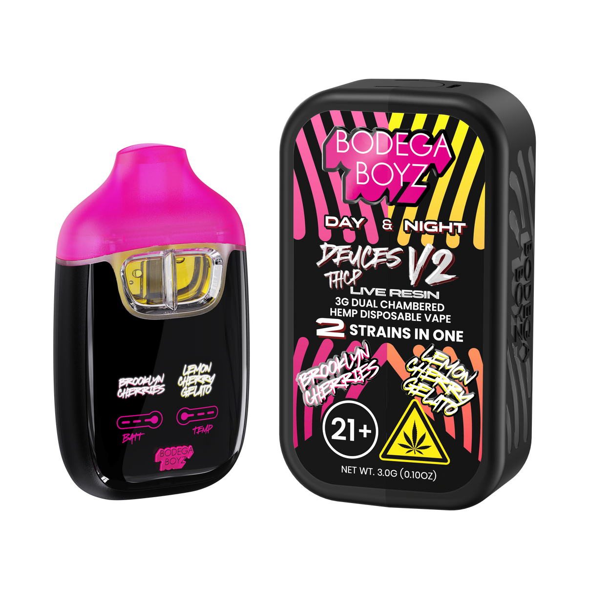 Brooklyn Cherries Lemon Cherry Gelato THC-P live resin 3g jar from Elevated Haze Bodega Boyz Deuces collection with vibrant labeling