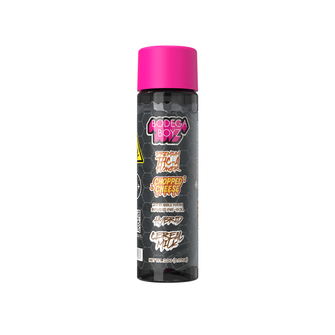 Bodega Boyz Indoor Flower + Bubble Hash Pre-Roll – 2G — Cereal-Milk Hemp packaging