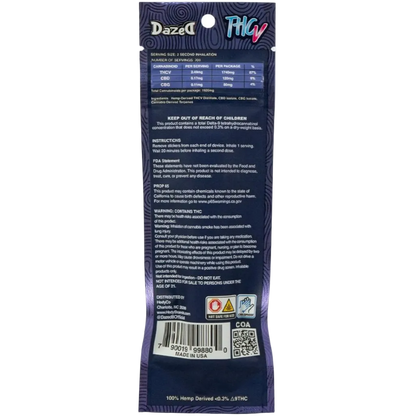 Dazed 2g THCV disposable vape — Gush Mintz back