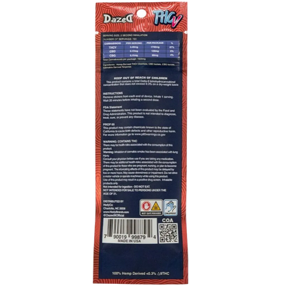 Dazed 2g THCV disposable vape — Sour Gorilla back
