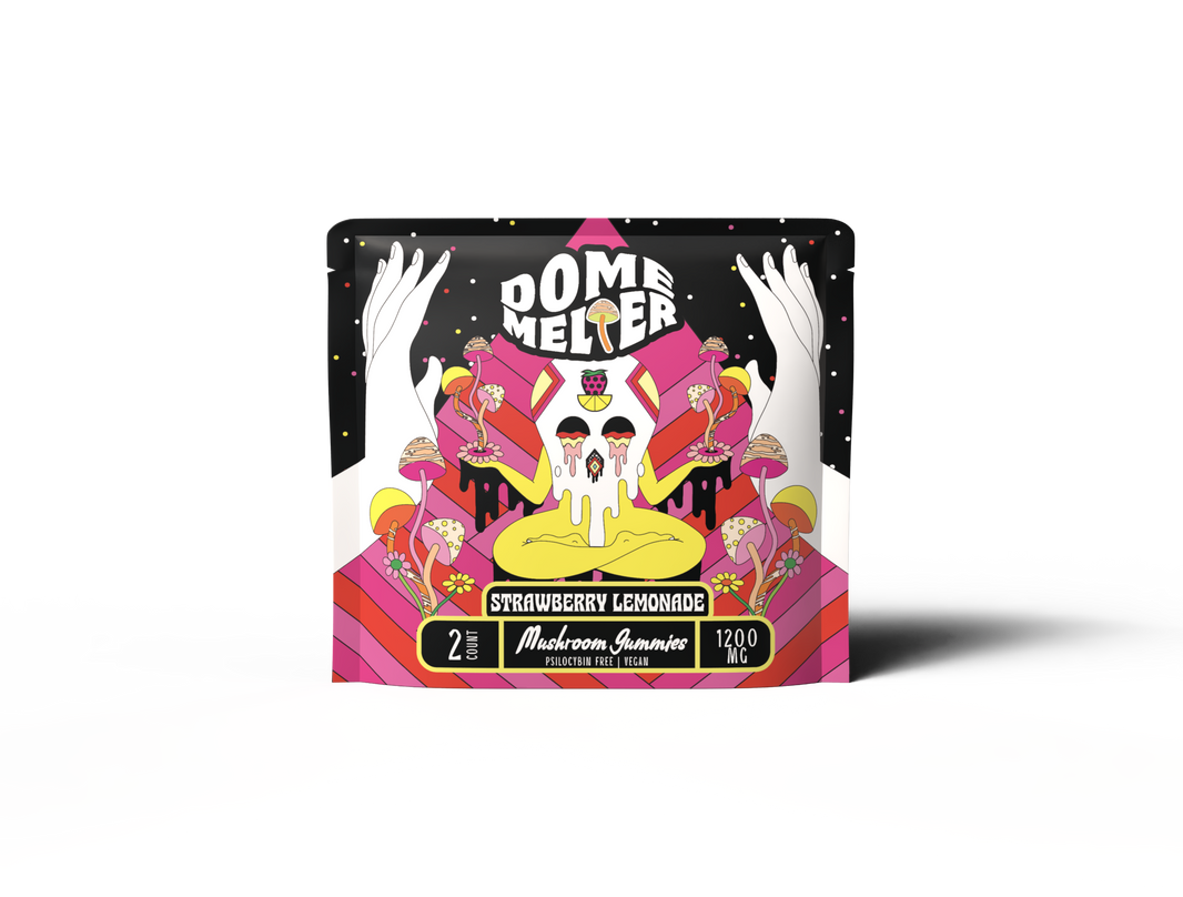 Dome Melter functional mushroom gummies 2-count pouch — Strawberry Lemonade