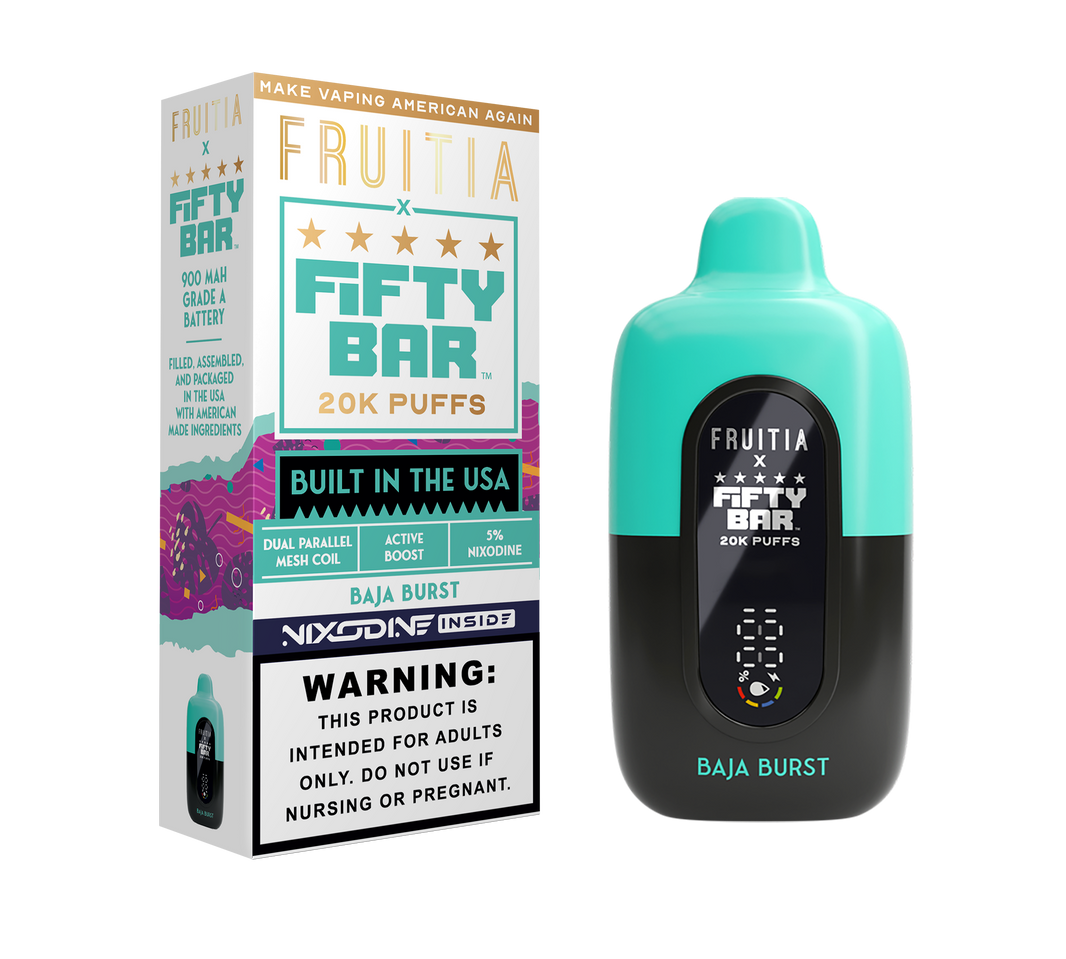 Fifty Bar 5% Nixodine 20K disposable package — Baja Burst