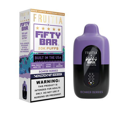 Fifty Bar 5% Nixodine 20K disposable package — Bonker Berries