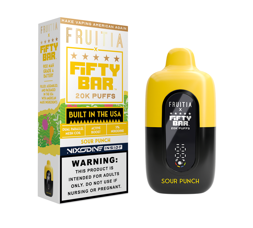 Fifty Bar 5% Nixodine 20K disposable package — Sour Punch