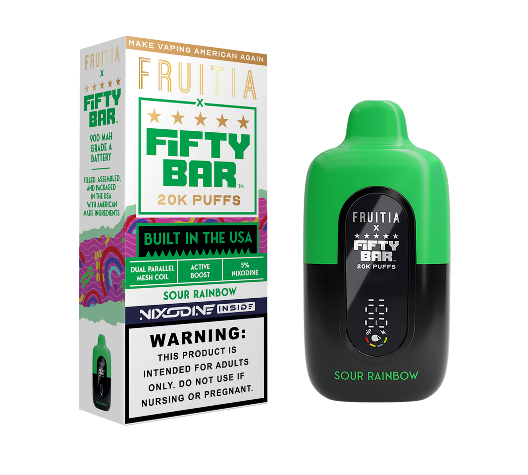 Fifty Bar 5% Nixodine 20K disposable package — Sour Rainbow