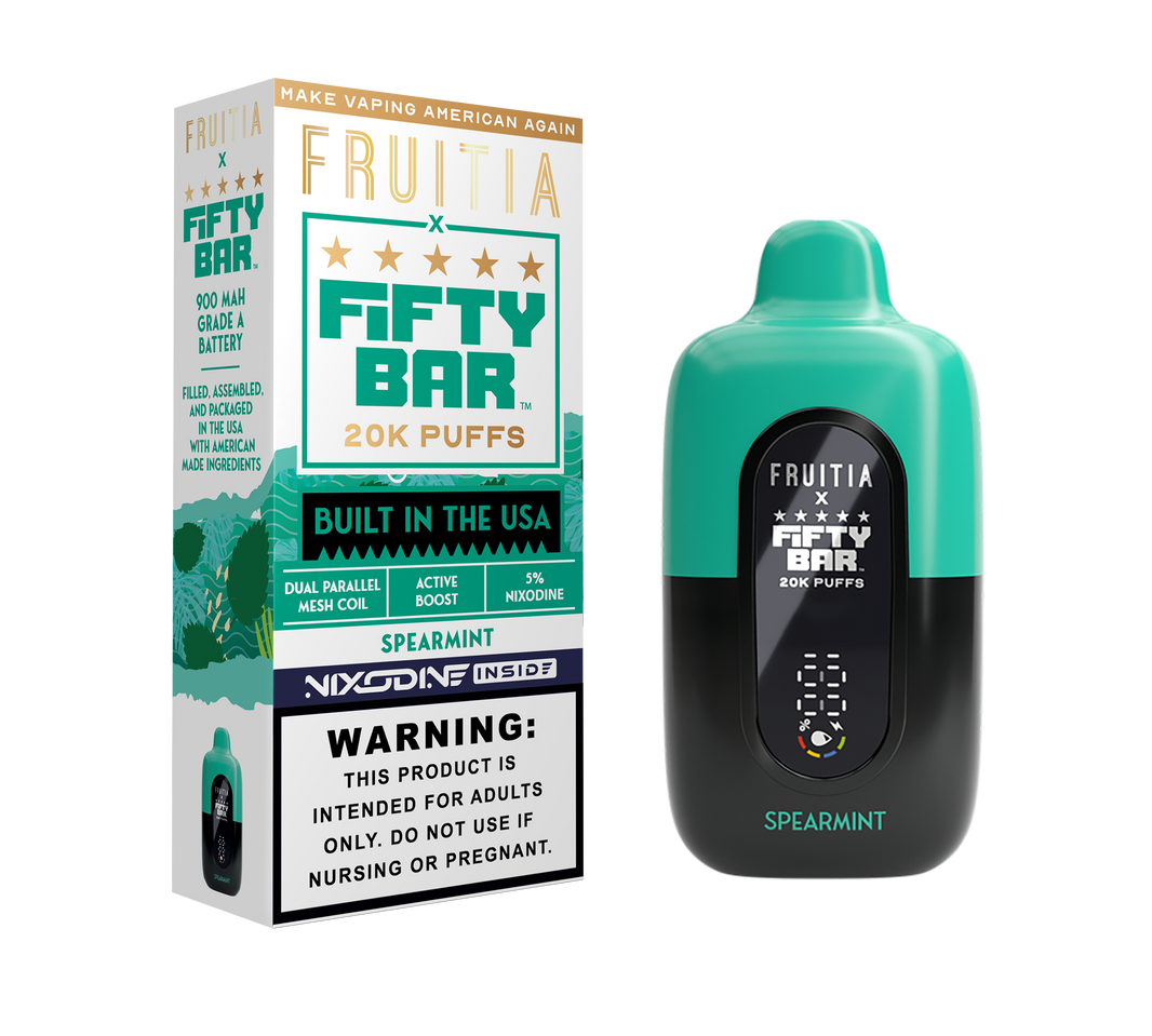Fifty Bar 5% Nixodine 20K disposable package — Spearmint