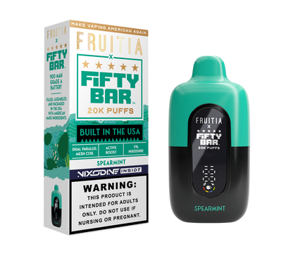 Fifty Bar 5% Nixodine 20K disposable package — Spearmint