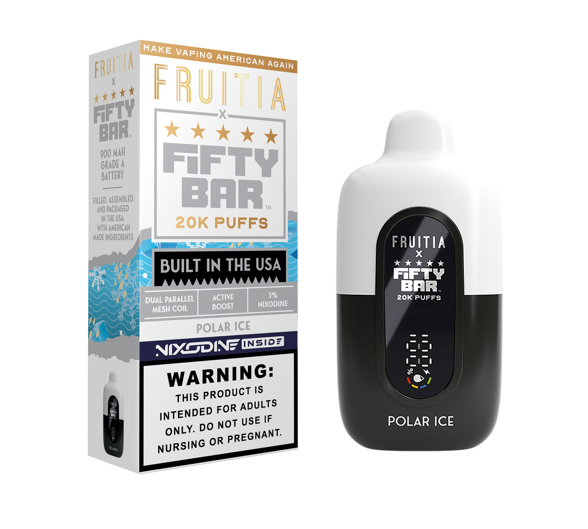 Fifty Bar 5% Nixodine 20K disposable package — Polar Ice