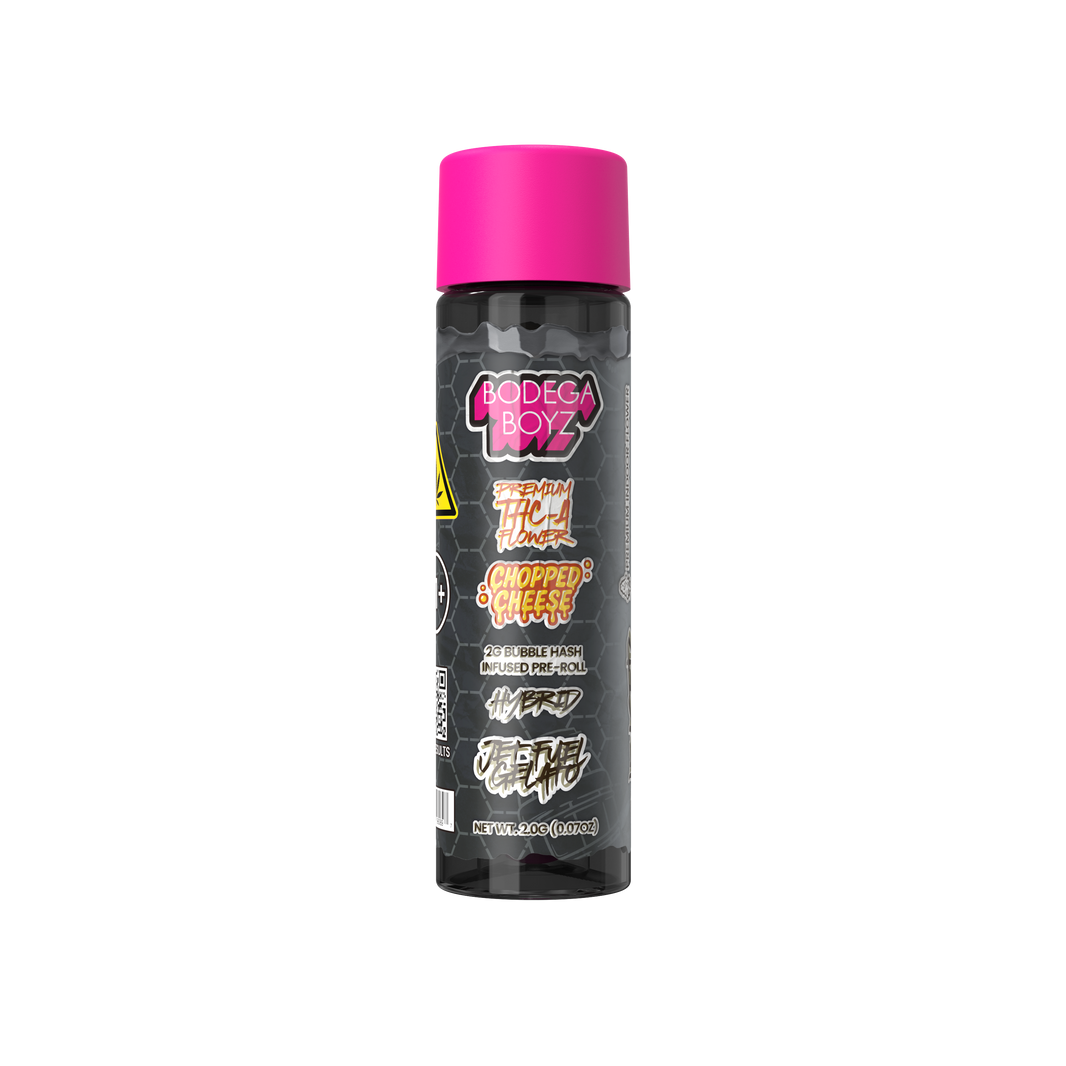 Bodega Boyz Indoor Flower + Bubble Hash Pre-Roll – 2G — Jet-Fuel-Gelato Hemp packaging
