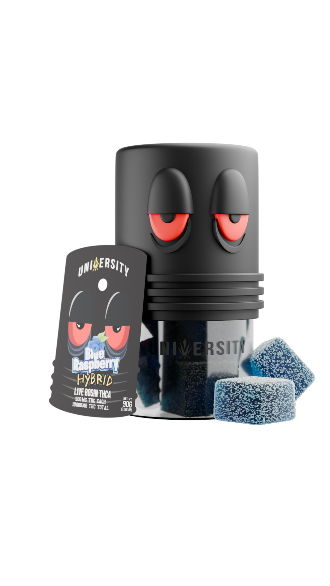 Trap University Live Rosin Gummies — Blue Raspberry, 20-count pouch