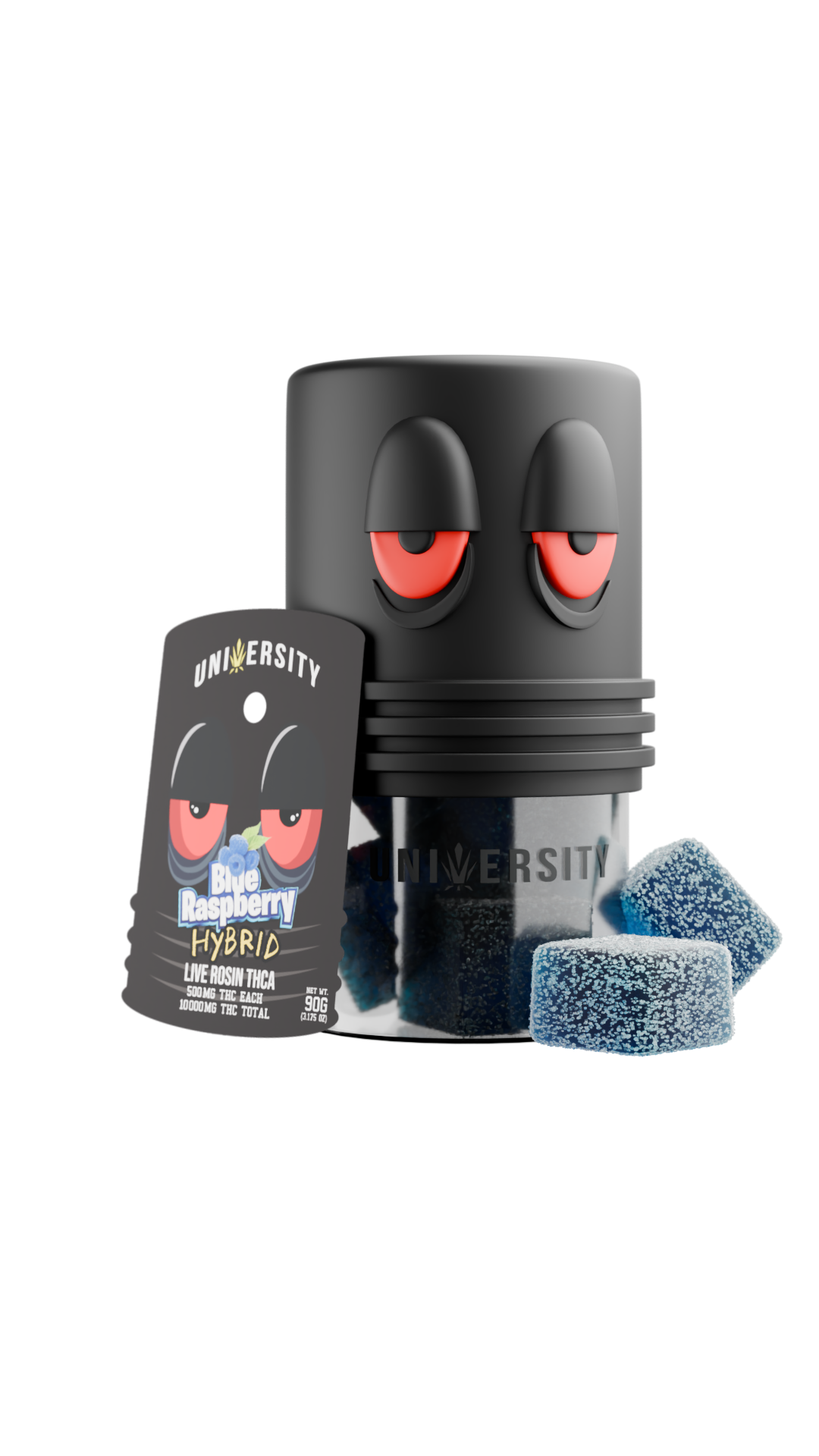 Trap University Live Rosin Gummies — Blue Raspberry, 20-count pouch