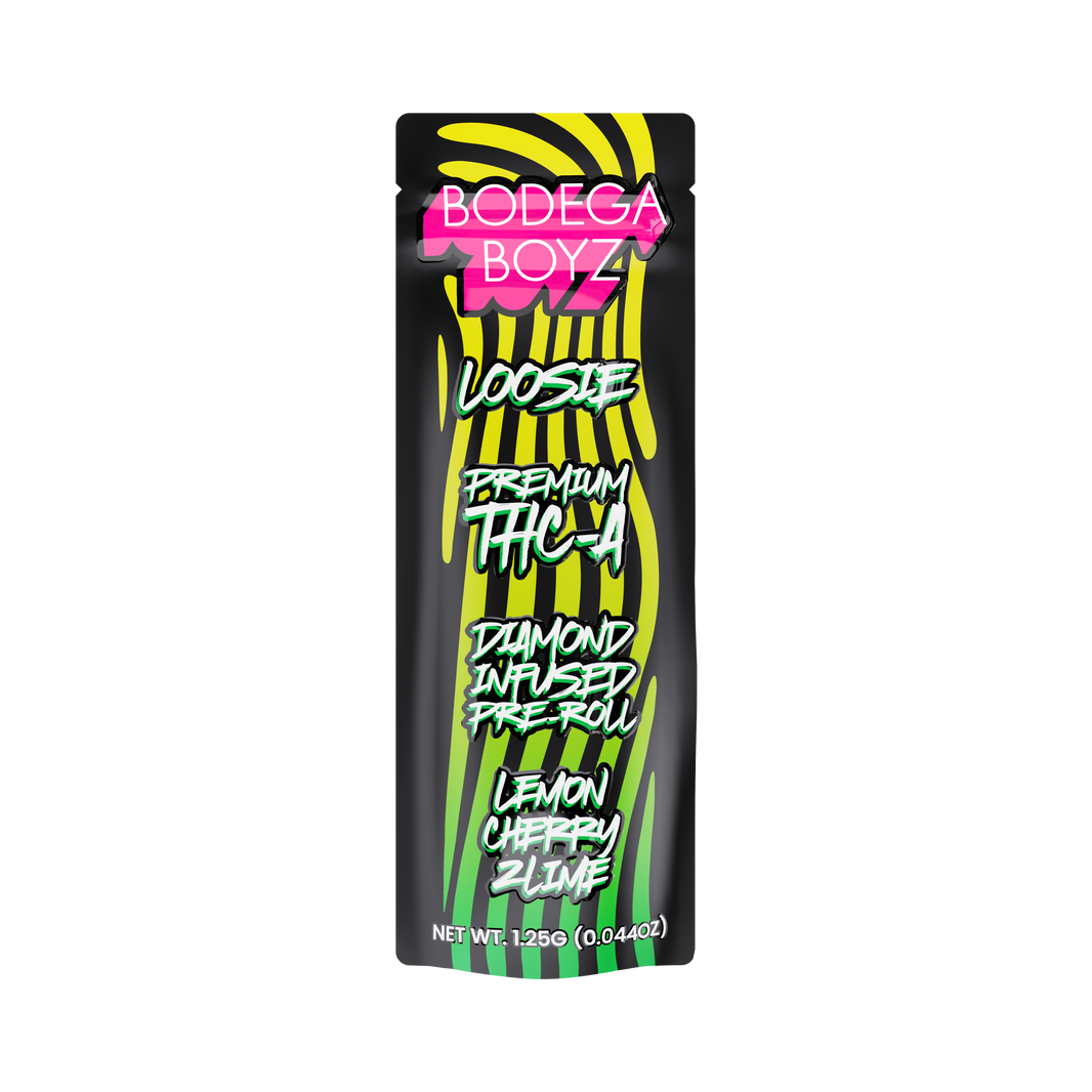 Bodega Boyz THCA Diamond-Infused Pre-Roll – 1.25G — Loosie-THCA-1PK-Lemon Cherry Zlime packaging