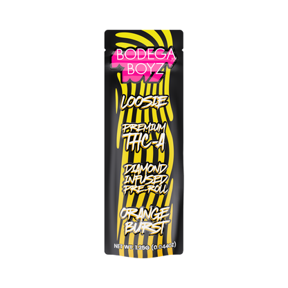 Bodega Boyz THCA Diamond-Infused Pre-Roll – 1.25G — Loosie-THCA-1PK-Orange Burst packaging
