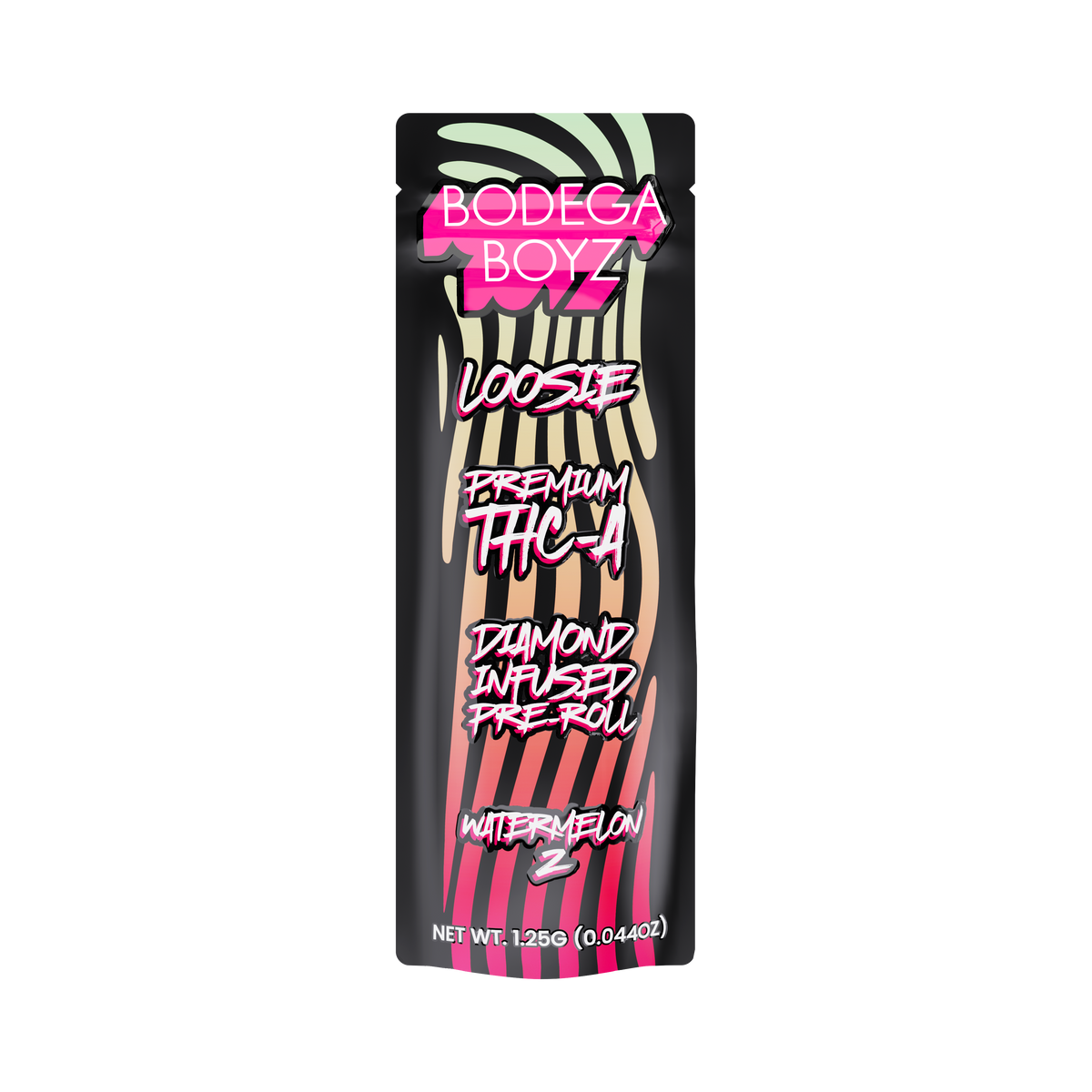 Bodega Boyz THCA Diamond-Infused Pre-Roll – 1.25G — Loosie-THCA-1PK-Watermelon Z packaging