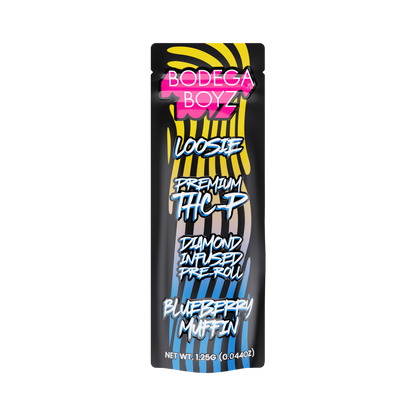 Bodega Boyz THCP Diamond-Infused Pre-Roll – 1.25G — Loosie-THCP-1PK-Blueberry Muffin packaging