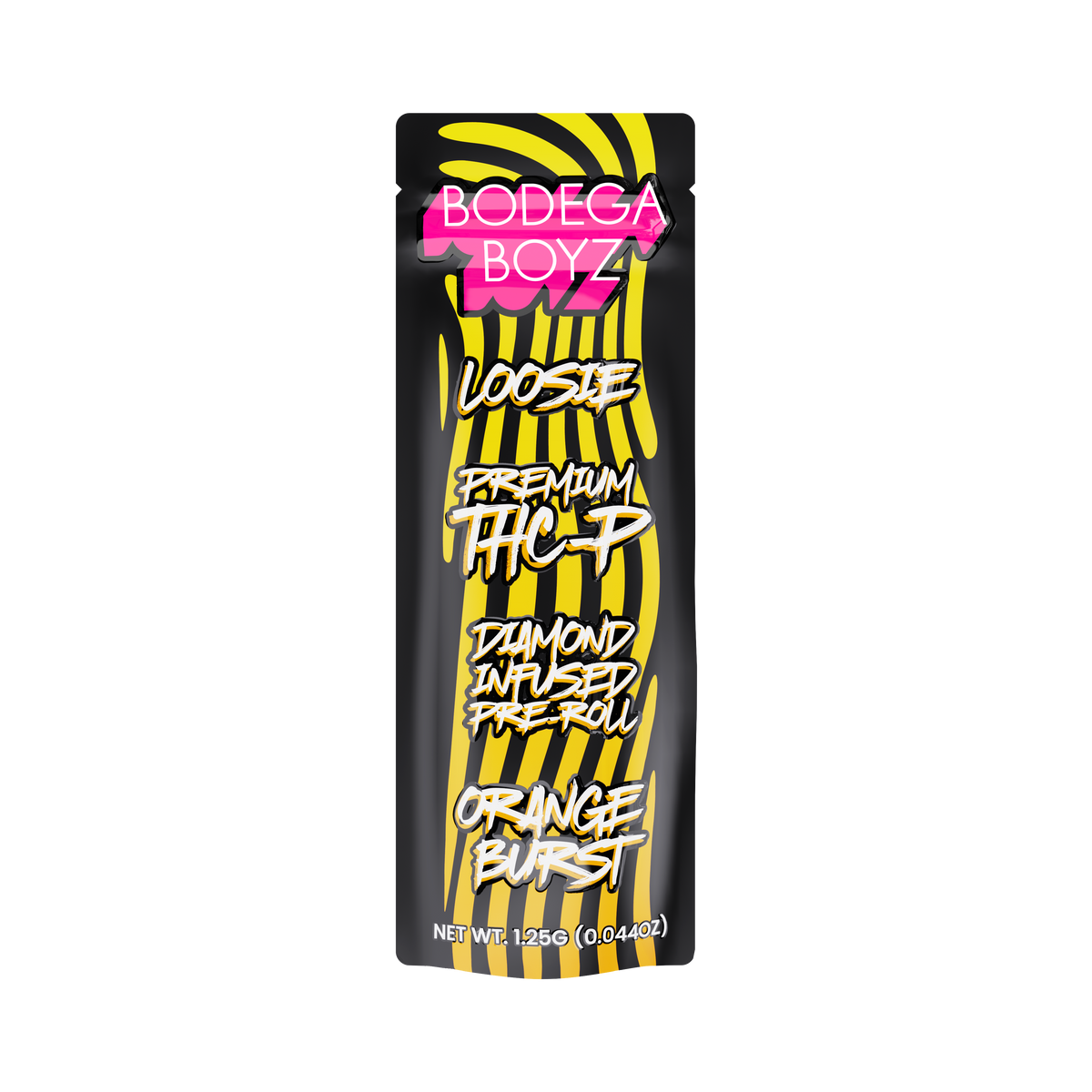 Bodega Boyz THCP Diamond-Infused Pre-Roll – 1.25G — Loosie-THCP-1PK-Orange Burst packaging