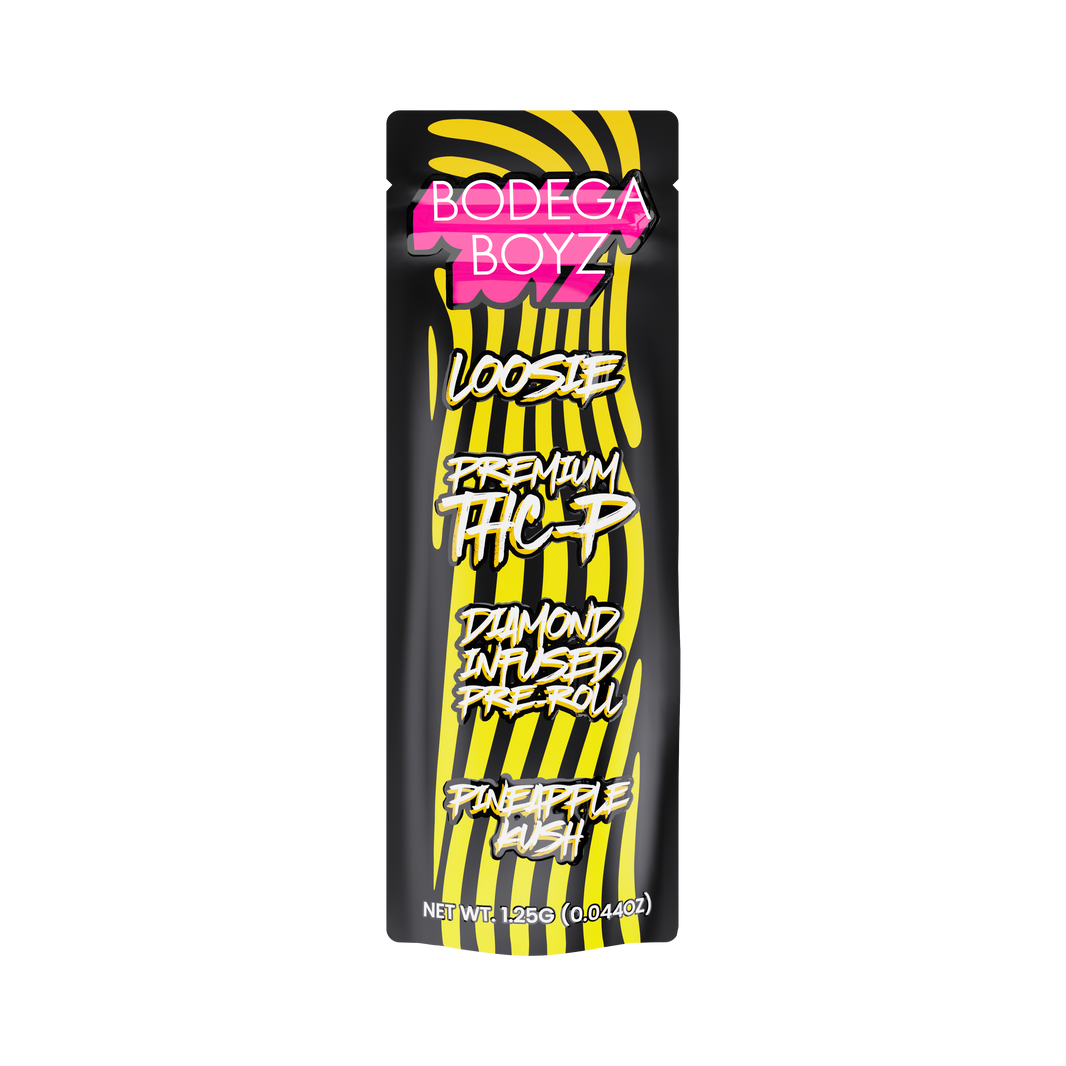 Bodega Boyz THCP Diamond-Infused Pre-Roll – 1.25G — Loosie-THCP-1PK-Pineapple Kush packaging