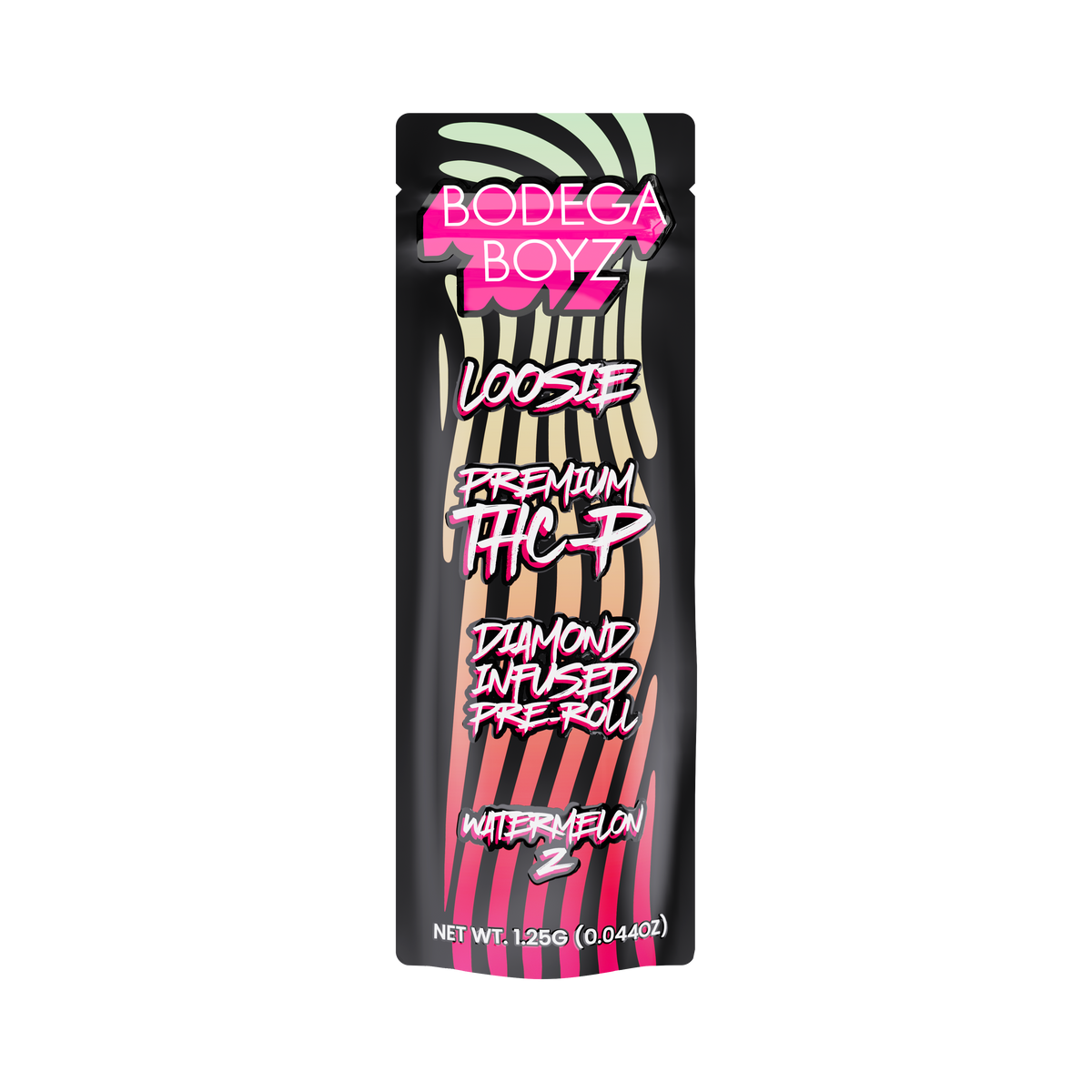 Bodega Boyz THCP Diamond-Infused Pre-Roll – 1.25G — Loosie-THCP-1PK-Watermelon Z packaging