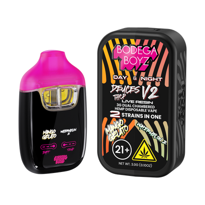 Bodega Boyz Deuces THCP Live Resin Disposable Vape – 3G — Mango Gelato Watermelon Z packaging