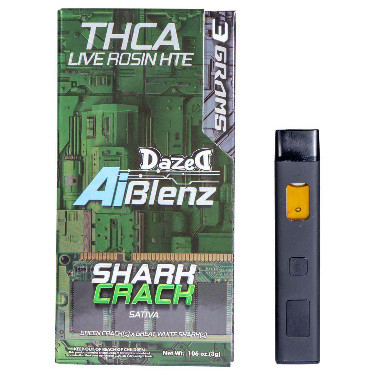 AI Blenz THCA rosin 3g disposable vape — Shark Crack