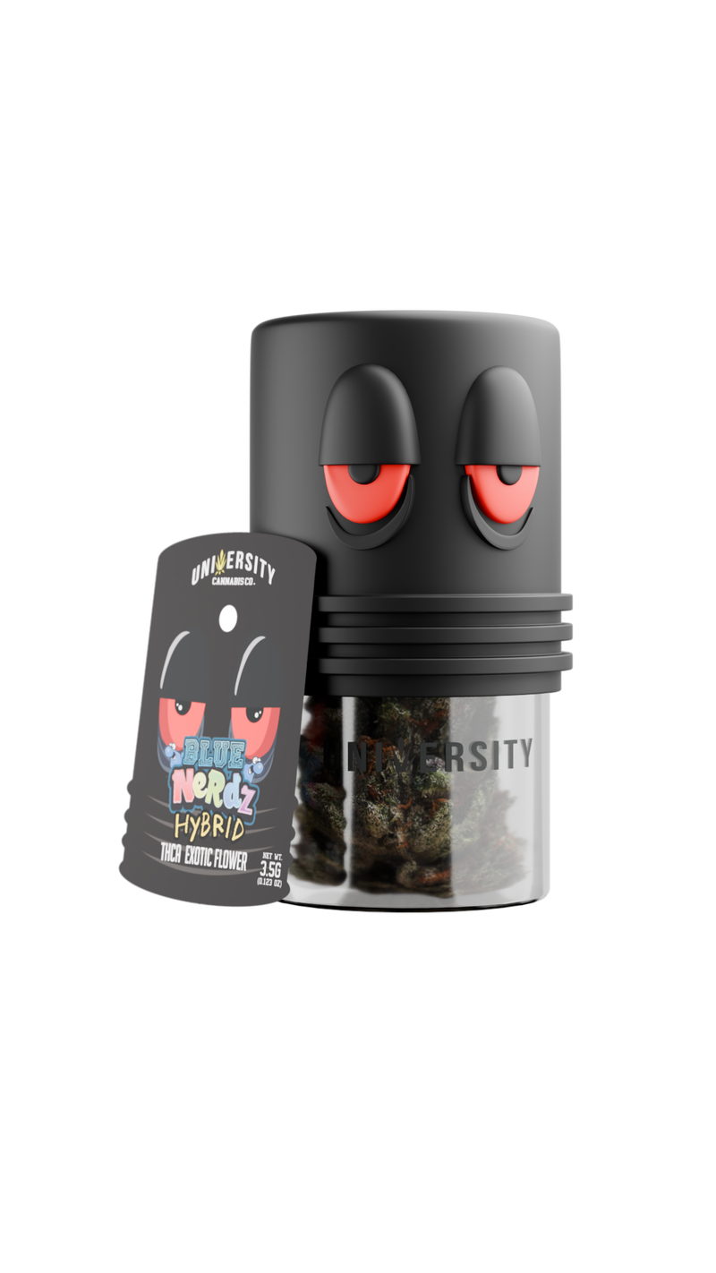 Trap University fresh-frozen THCA flower 3.5g package — Blue Nerdz
