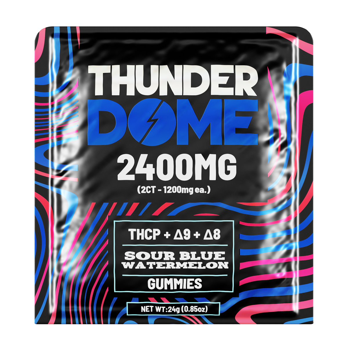 Thunderdome Ultra High Potency Gummies — Sour Blue Watermelon, 2-count 2400mg