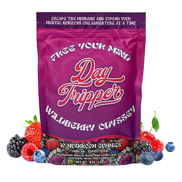 Day Tripper Wildberry Odyssey gummy pouch, front view