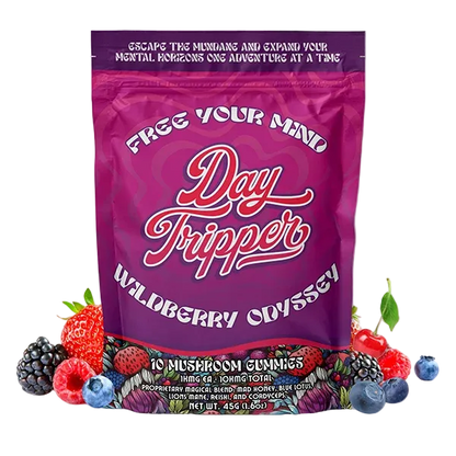 Day Tripper Wildberry Odyssey gummy pouch, front view