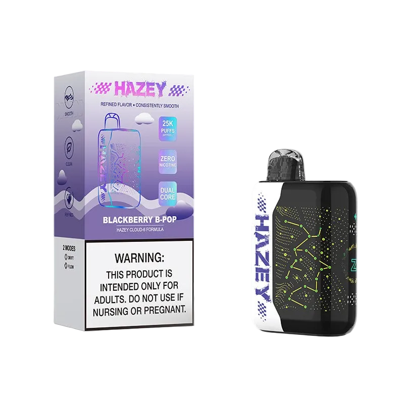 Hazey Cloud-6 25K disposable vape — blackberry b pop packaging