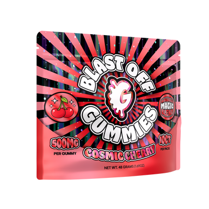 Blast Off Mushroom Gummies – Cosmic Cherry – 10-count pouch