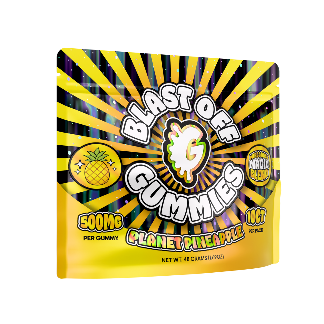 Blast Off Mushroom Gummies – Planet Pineapple – 10-count pouch