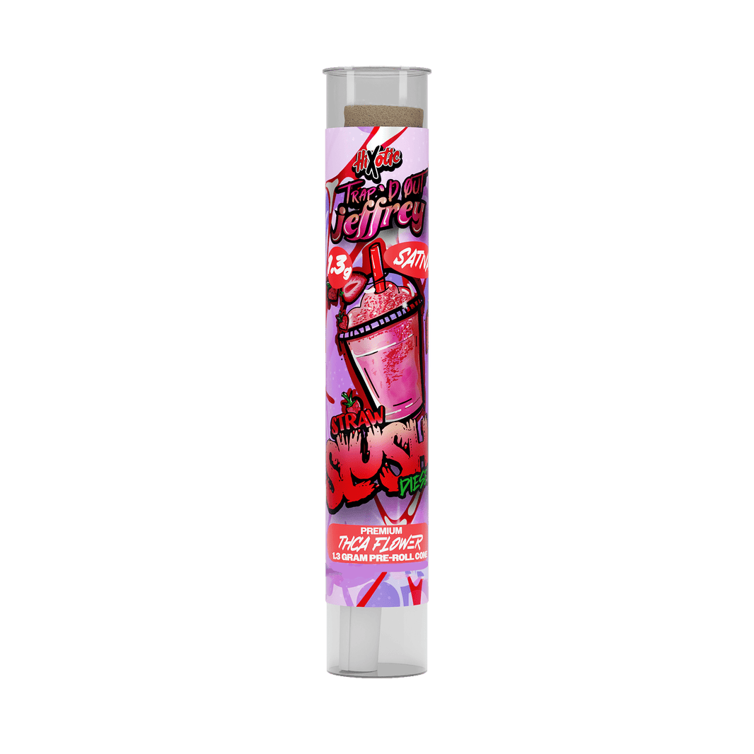 HiXotic Trap'd Out Jeffrey THCA Pre-Roll — Blue Cotton Candy Kush hybrid, 1.3G