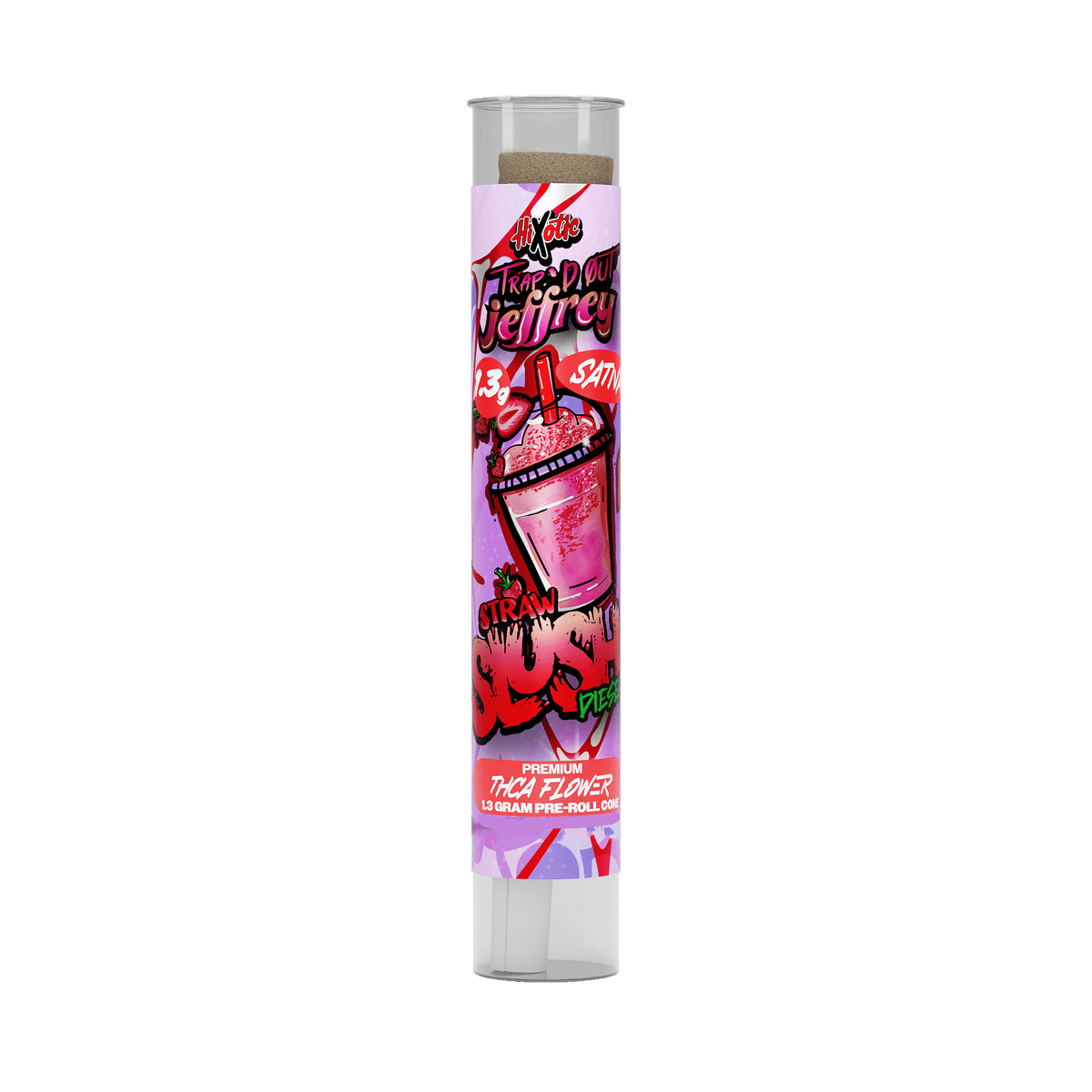 HiXotic Trap'd Out Jeffrey THCA Pre-Roll — Blue Cotton Candy Kush hybrid, 1.3G