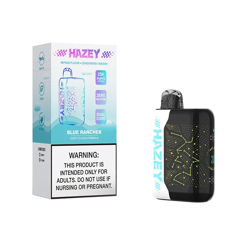 Hazey Cloud-6 25K disposable vape — blue rancher packaging