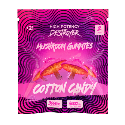 Destroyer Mushroom Gummies Cotton Candy 2-count pouch