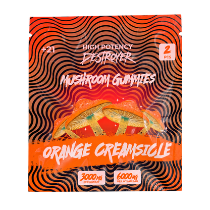 Destroyer Mushroom Gummies Orange Creamsicle 2-count pouch