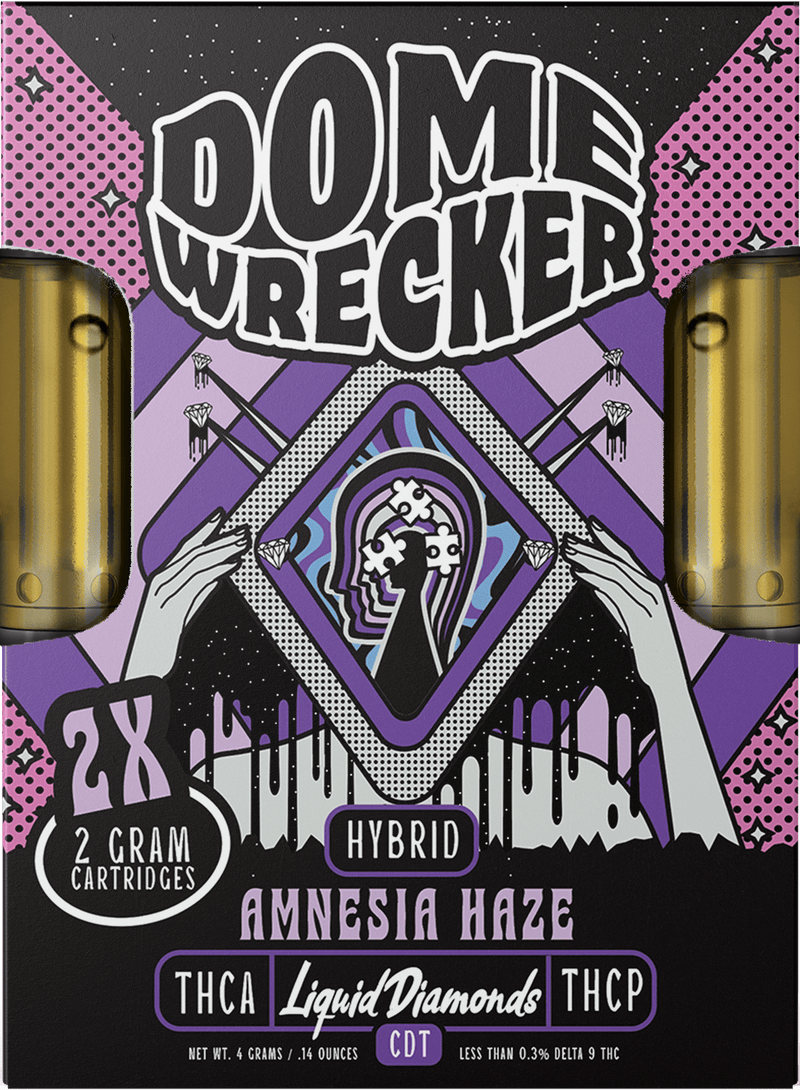 Domewrecker 2x2 THCA Liquid Diamonds Cartridge — Jet Fuel sativa, 4G 510 cart
