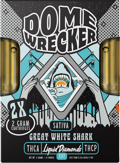 Domewrecker 2x2 THCA Liquid Diamonds Cartridge — Jet Fuel sativa, 4G 510 cart