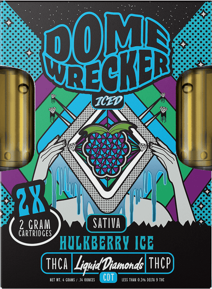 Domewrecker 2x2 THCA Liquid Diamonds Cartridge — Jet Fuel sativa, 4G 510 cart