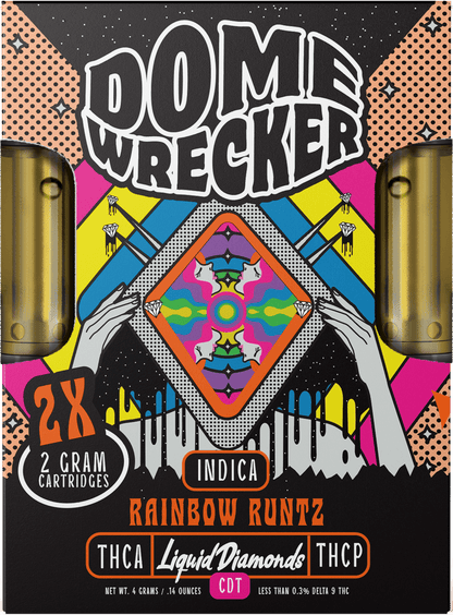 Domewrecker 2x2 THCA Liquid Diamonds Cartridge — Jet Fuel sativa, 4G 510 cart