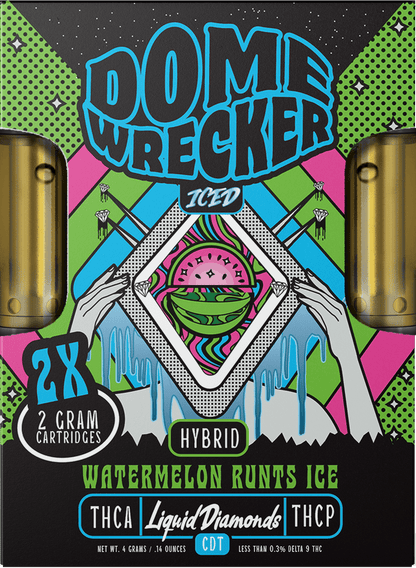 Domewrecker 2x2 THCA Liquid Diamonds Cartridge — Jet Fuel sativa, 4G 510 cart