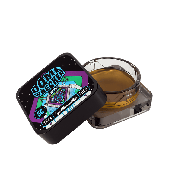 Domewrecker THCA + THCP Concentrate Dabs — Amnesia Haze, 5G liquid diamond puck