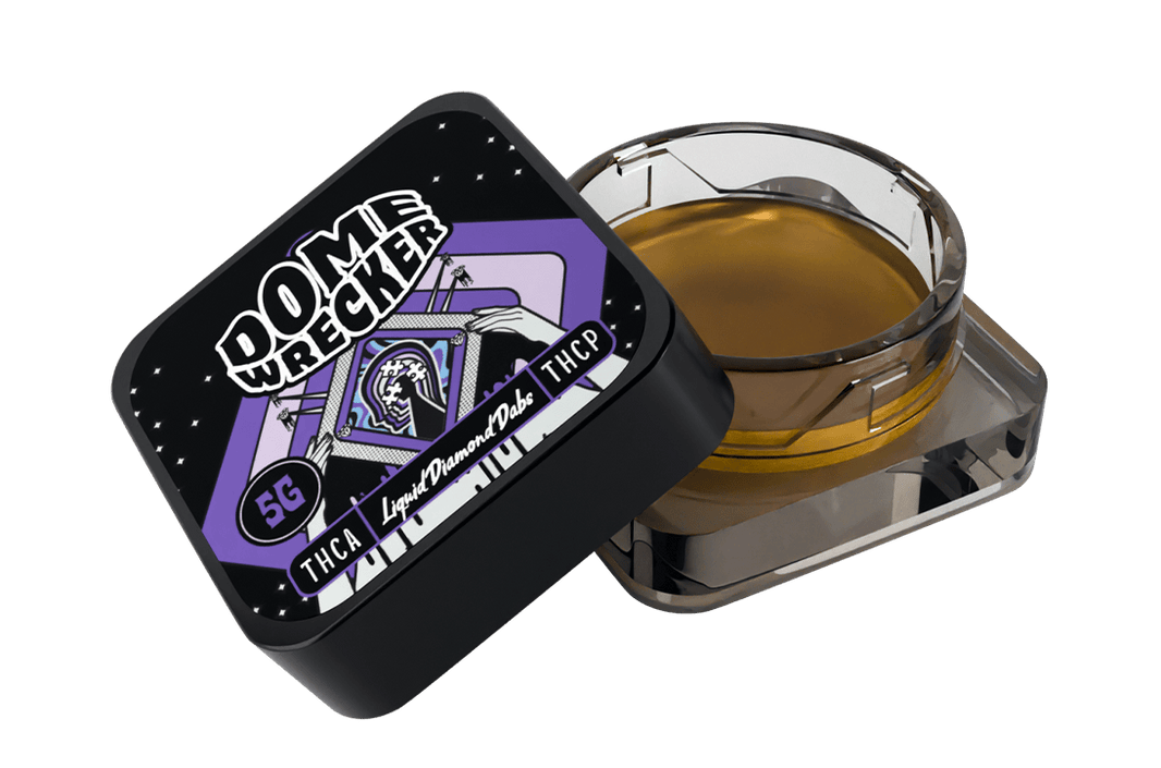 Domewrecker THCA + THCP Concentrate Dabs — Amnesia Haze, 5G liquid diamond puck